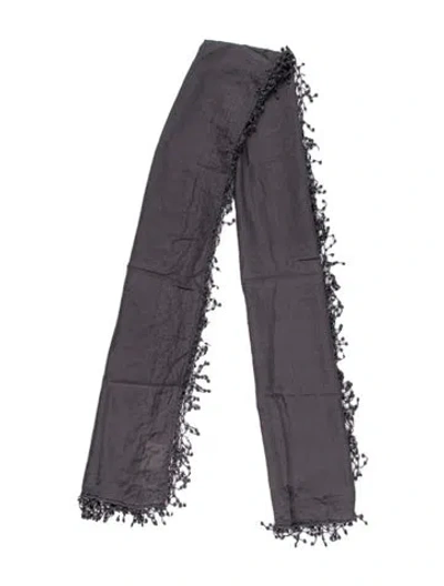 Pre-owned La Fiorentina Silk Scarf In Gray