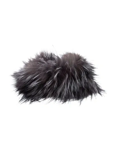 Pre-owned La Fiorentina Silver Fox Fur Headband W/tags In Multi