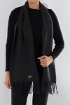 La Fiorentina Solid Scarf With Fringe Border