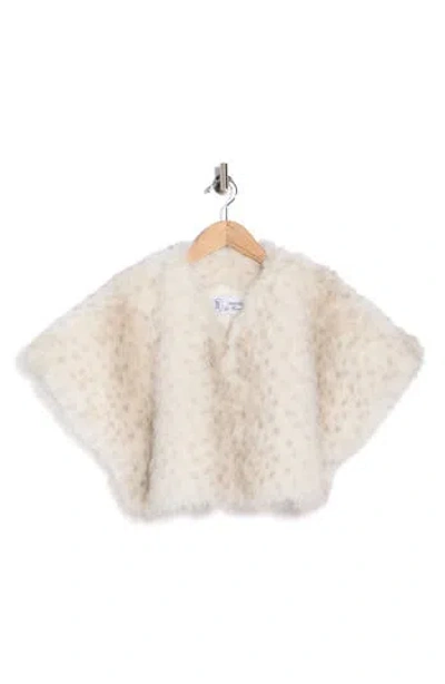 La Fiorentina Spotted Faux Fur Caplet In Neutral