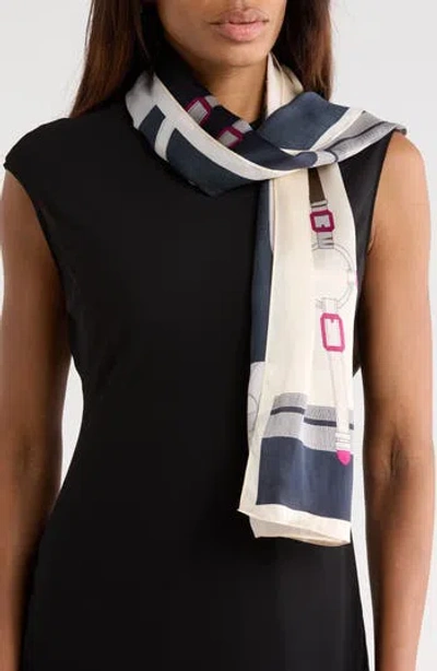 La Fiorentina Strap Print Silk Scarf In Multi