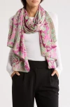 La Fiorentina Tulip Print Pareo In Purple/green