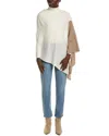La Fiorentina Two Tone Wool & Cashmere-blend Wrap In Grey