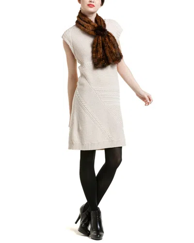 La Fiorentina Whiskey Mink Muffler With Rosette In Brown