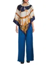 La Fiorentina Chain Print Poncho In Ivory