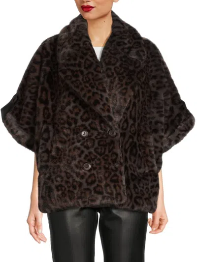 La Fiorentina Women's Faux Fur Animal-print Jacket In Animal Print