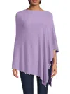 La Fiorentina Pearl Trim Detail Poncho In Purple