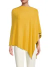 La Fiorentina Women's Faux Pearl Embellished Poncho In Yellow