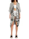 La Fiorentina Women's Printed Kimono In Black White