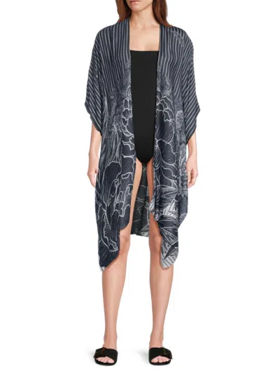 La Fiorentina Women's Printed Kimono In Blue