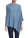 La Fiorentina Women's Rhinestone Plaid Poncho In Blue