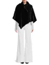 La Fiorentina Women's Stand Collar Faux Fur Poncho In Black