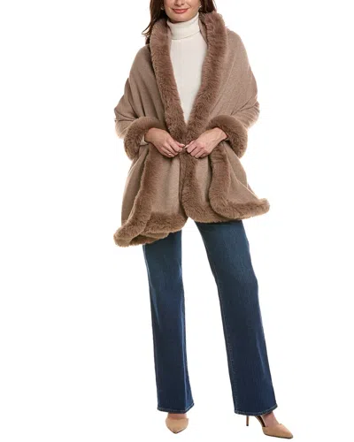 La Fiorentina Wool & Cashmere-blend Travel Wrap In Brown