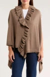 La Fiorentina Wool & Cashmere Ruffle Vest In Brown