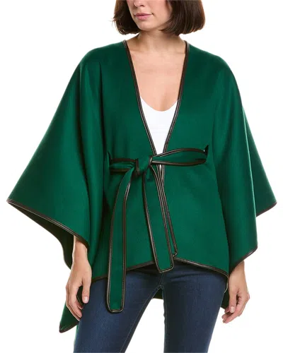 La Fiorentina Wool & Linen-blend Cape In Green