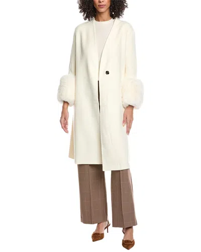 La Fiorentina Wool Coat In White