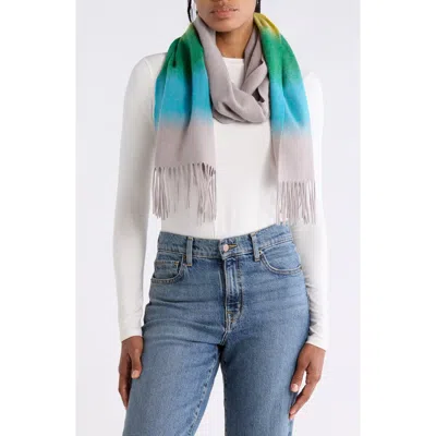 La Fiorentina Wool Gradient Scarf In Grey