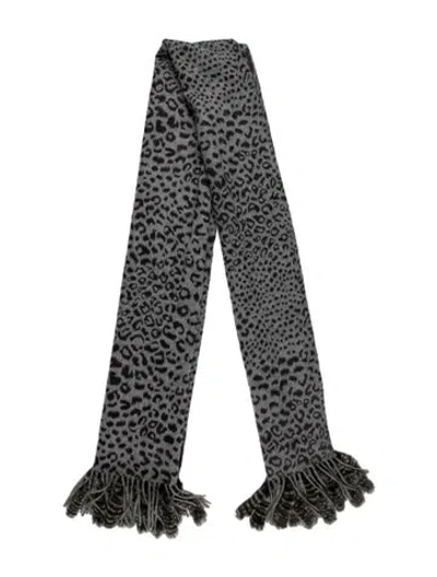 Pre-owned La Fiorentina Wool Printed Scarf In Grey