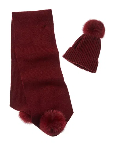 La Fiorentina Wool-blend Scarf & Hat Set In Red