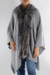 La Fiorentina Wrap  With Faux Fur Trim