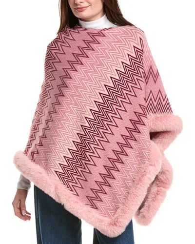 La Fiorentina Zig-zag Poncho In Pink