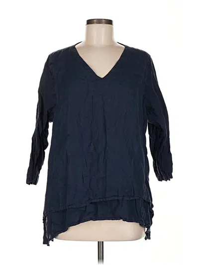 Pre-owned La Fixsun 3/4 Sleeve Blouse In Blue
