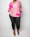 La Fuori Alva Silk Top In Jacky Pink In Multi