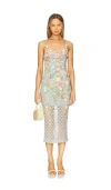 La Fuori Aurora Twilight Blossom Dress In Green