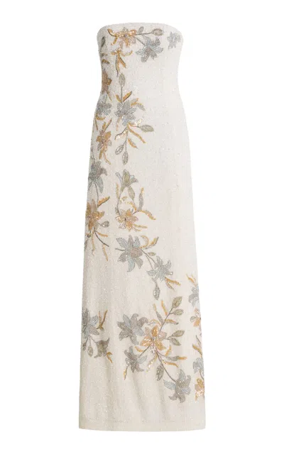 La Fuori Bianca Moonlight Floral Midi Dress In White