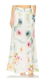 La Fuori Blossom Belle Flared Pants In Ecru Multi Floral