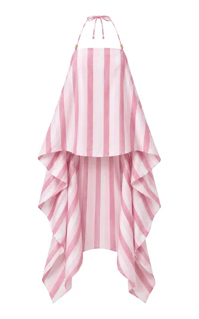 La Fuori Blush Cabana Silk Top In Pink