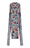 La Fuori Borghese Embellished Long Sleeve Gown