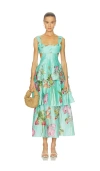 La Fuori Botanical Oasis Dress In Blue