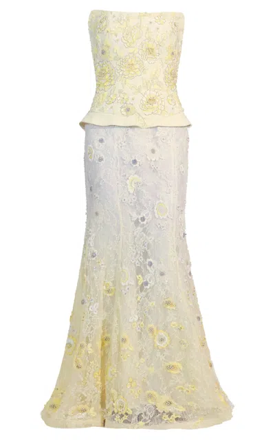 La Fuori Buttercup Lace Maxi Dress In Yellow
