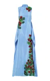 La Fuori Classic Blue Embroidered Gown