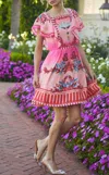 La Fuori Crinoline Printed Mini Dress In Pink Multi In Pink