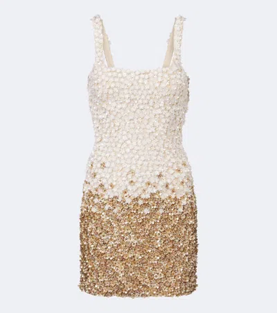 La Fuori Embellished Floral Silk Minidress In Multi