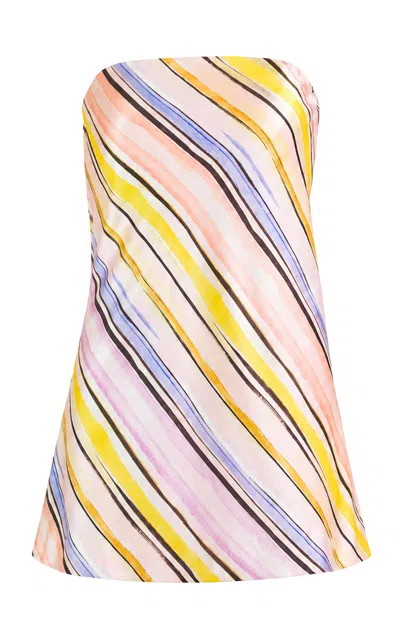La Fuori Été Strata Silk Top In Multi