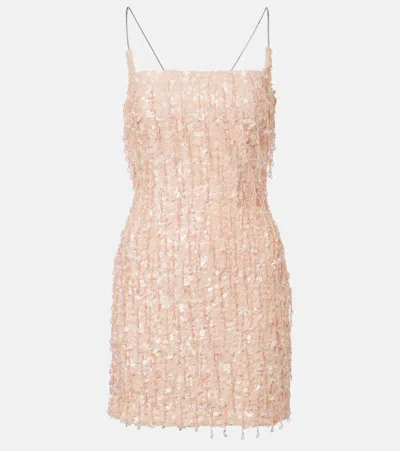 La Fuori Fairy Glen Sequined Minidress In Pink