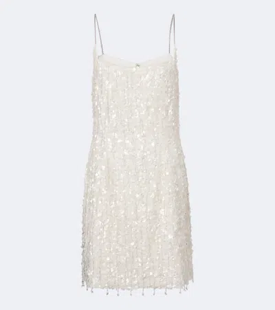 La Fuori Fairy Glen Sequined Minidress In Neutral