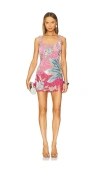La Fuori Oasis Mini Dress In Pink Ombrea Sequince In Pink Ombre