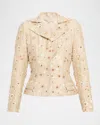La Fuori Floral Embroidered Single-breasted Silk Blazer