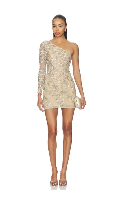 La Fuori Frosted Silver Mini Dress In Neutral