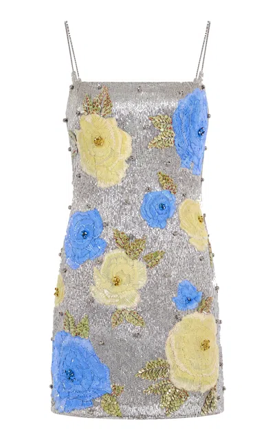 La Fuori Gilded Meadow Mini Dress In Multi
