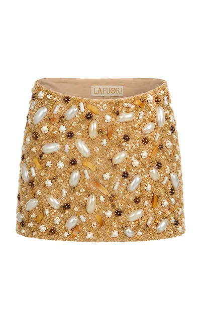 La Fuori Golden Horizon Embellished Mini Skirt