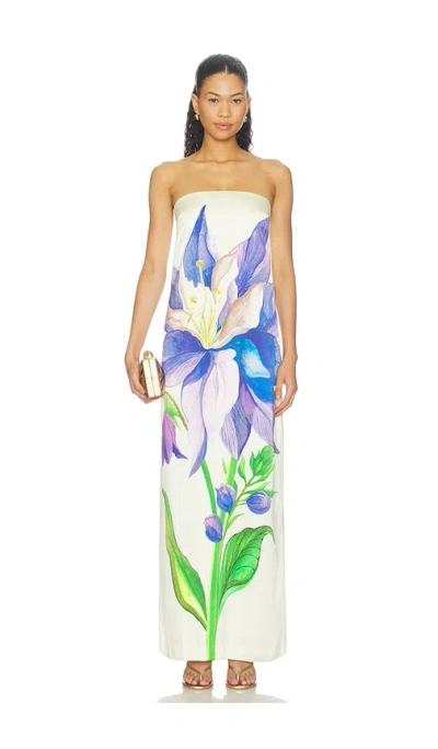 La Fuori Iris Of The Sapphire Garden Dress In Neutral