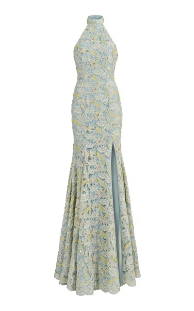La Fuori Isolde Cotton Maxi Dress In Blue