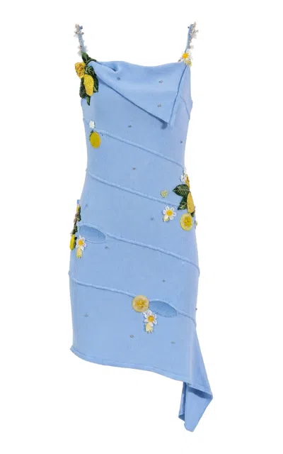 La Fuori Limone Reverie Mini Dress In Blue