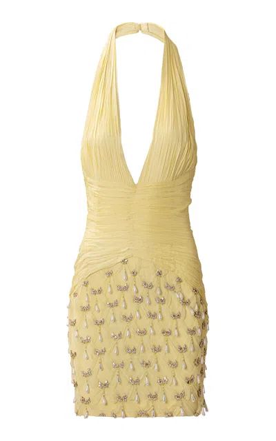 La Fuori Lumiere Gold Mini Dress In Neutral