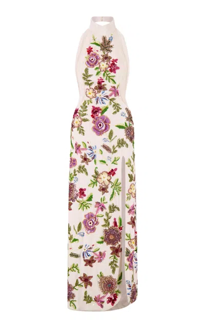 La Fuori Luminous Flounce Halter Gown